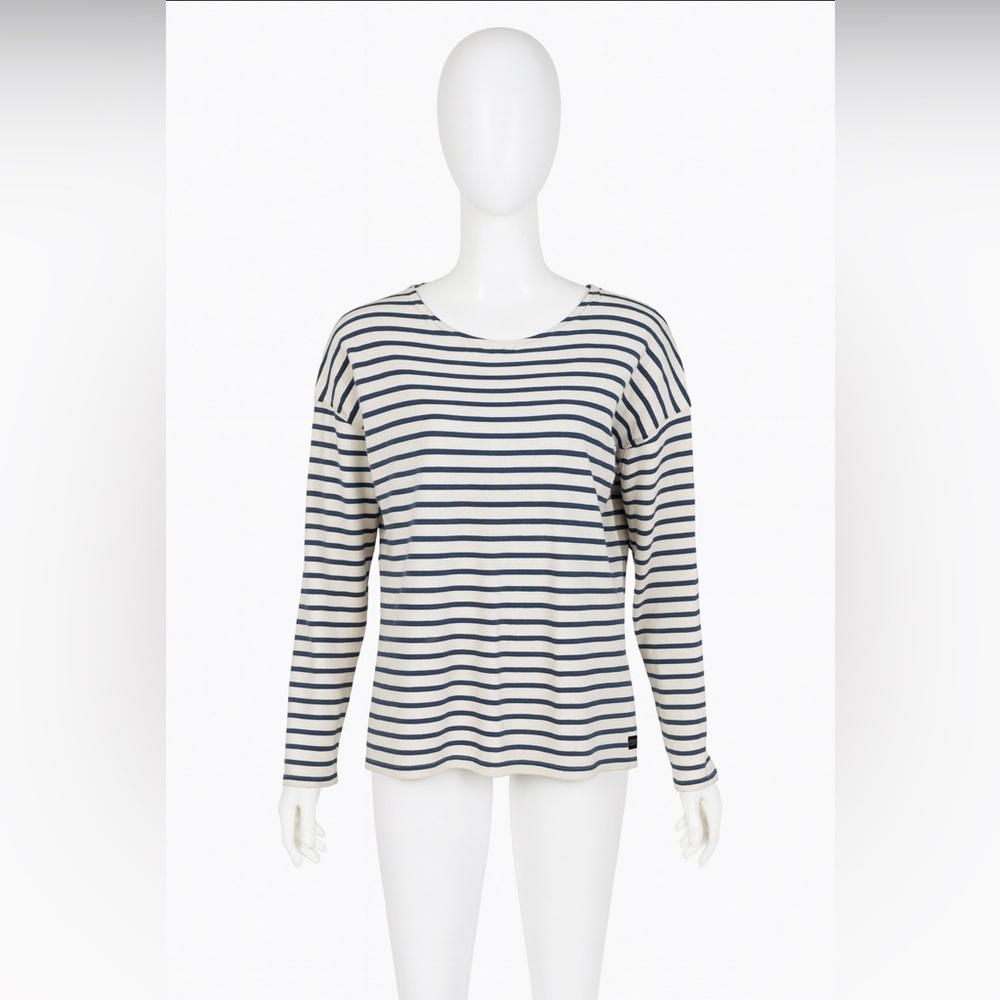 Win’s Nautical Women’s Top XXL White Blue Stripes French Designer 100% Cotton